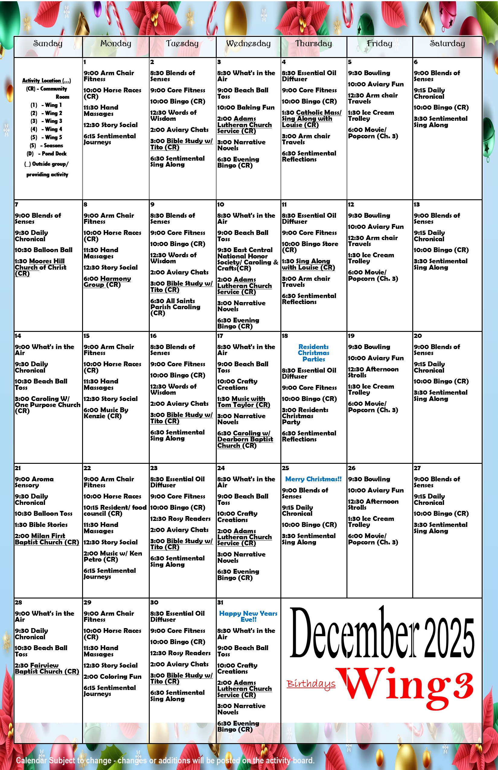 December wing 3 2025